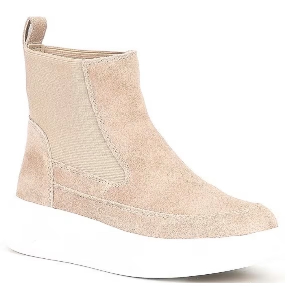 NEW Nurture Atna Suede High Top Platform Sneaker Booties in Cream Sz. 9.5